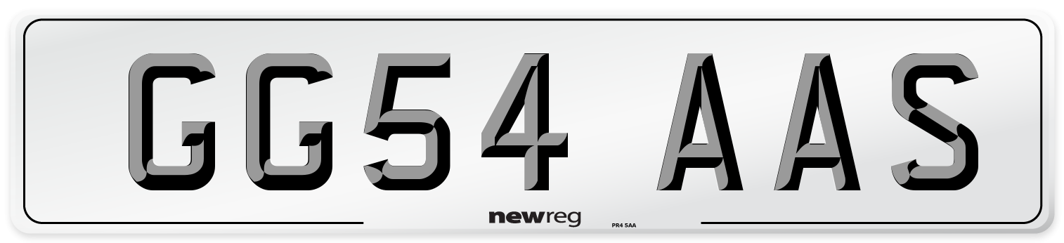 GG54 AAS Number Plate from New Reg